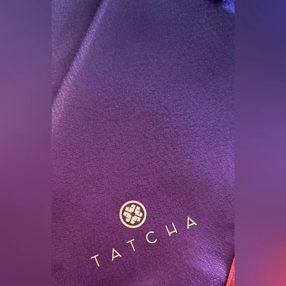 Tatcha Square Colorblock Omni Scarf  Purple Silver Brick 27X27 With Logo